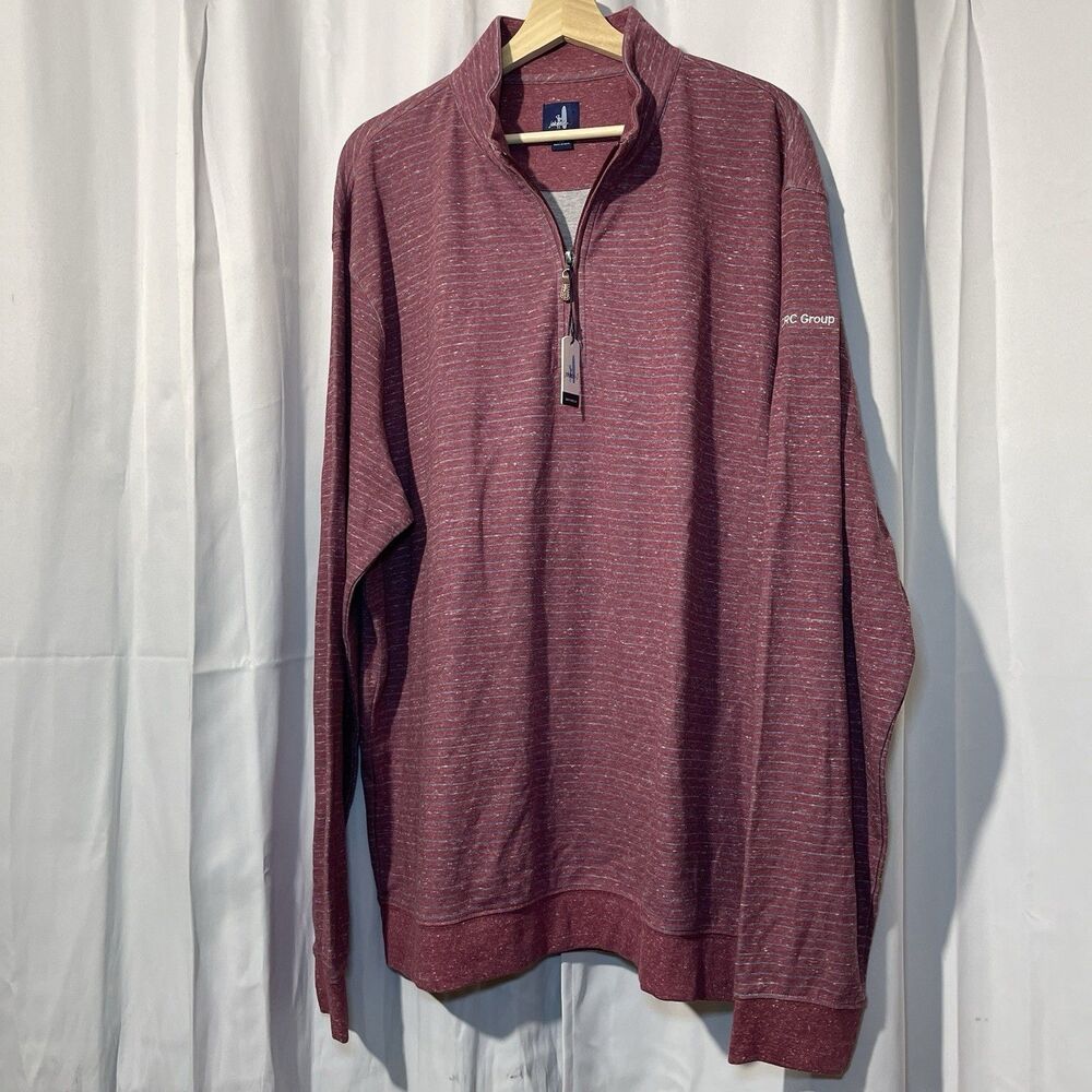 Johnnie-O Skiles Striped 1/4 Zip Pullover Currant Red Men's Sz 2XL NWT - Picture 5 of 8